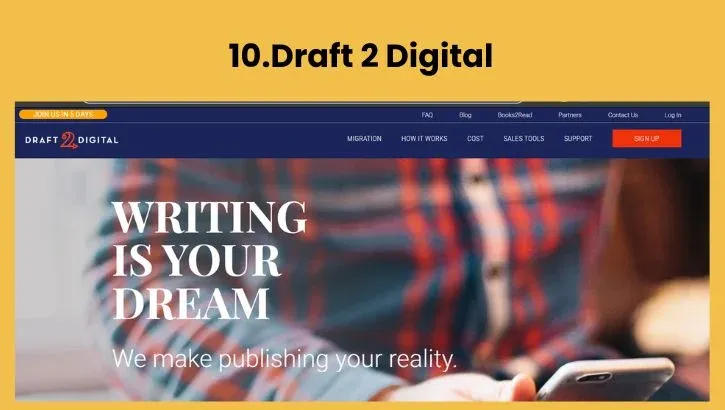 Draft2Digital ebook publishing dashboard